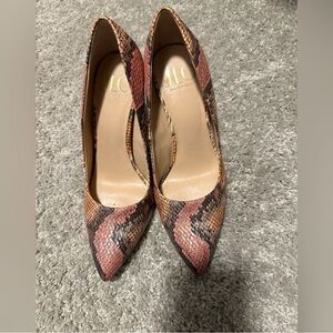 Jennifer Lopez Pink and Brown Stiletto Heels
